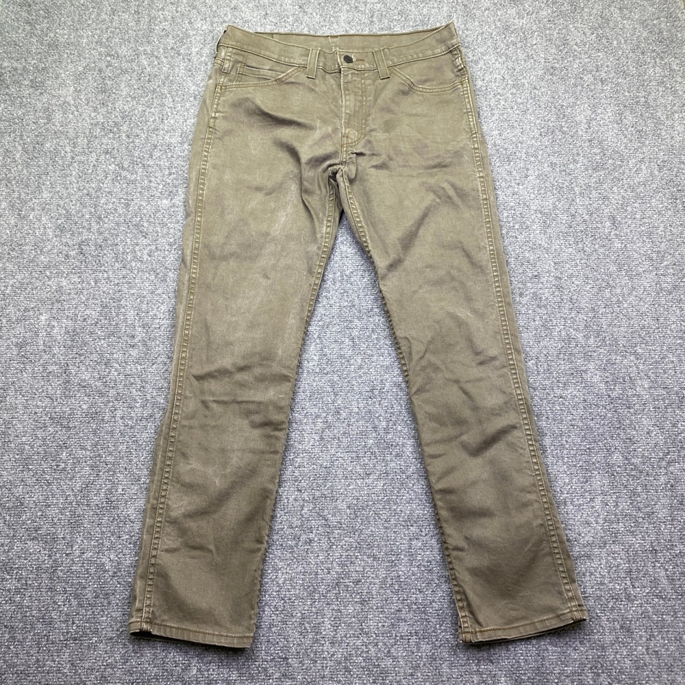 Levis 511 Slim Fit Jeans Mens Sz 33 Olive Green Stretch Denim Grunge Retro